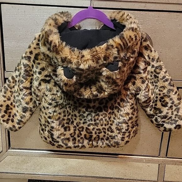 Baby Gap Cheetah Faur Fur Coat with Hood - Picture 13 of 16
